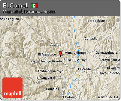 Shaded Relief 3D Map of El Comal
