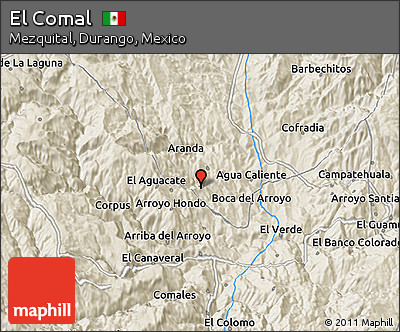 Shaded Relief 3D Map of El Comal