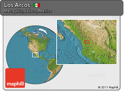 Satellite Location Map of Los Arcos