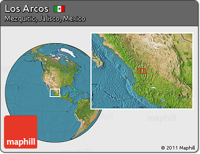 Satellite Location Map of Los Arcos