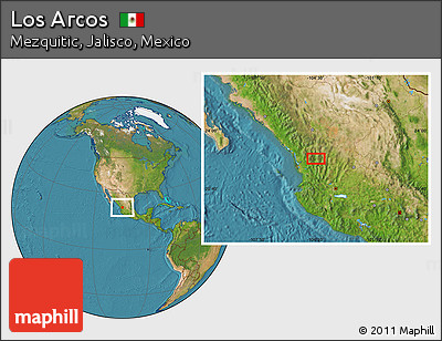 Satellite Location Map of Los Arcos