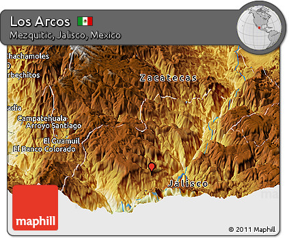 Physical Panoramic Map of Los Arcos