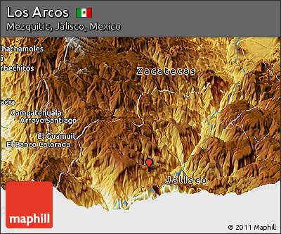Physical Panoramic Map of Los Arcos
