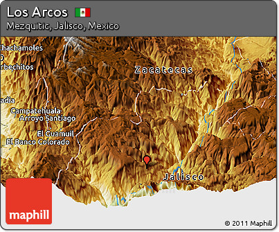 Physical Panoramic Map of Los Arcos