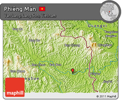Physical 3D Map of Phiêng Mân