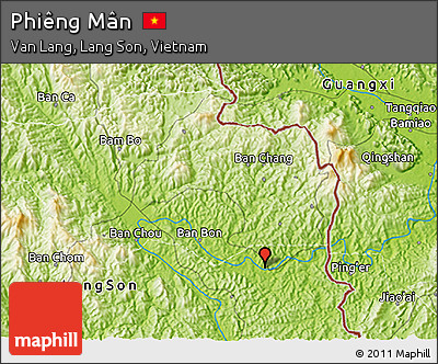 Physical 3D Map of Phiêng Mân