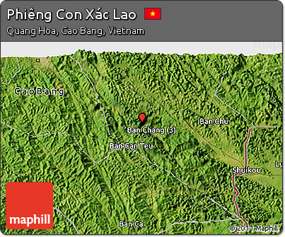 Satellite 3D Map of Phiêng Con Xác Lao