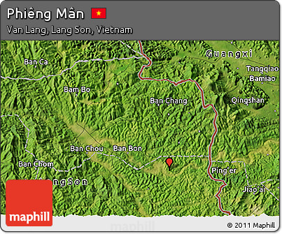 Satellite 3D Map of Phiêng Mân