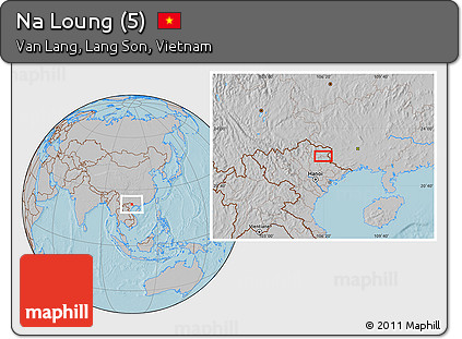 Gray Location Map of Na Loung (5), hill shading