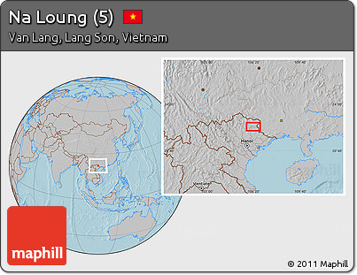 Gray Location Map of Na Loung (5), hill shading