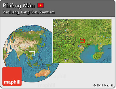 Satellite Location Map of Phiêng Mân