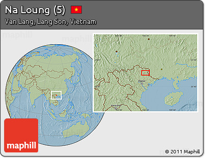Savanna Style Location Map of Na Loung (5), hill shading