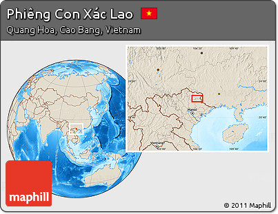 Shaded Relief Location Map of Phiêng Con Xác Lao