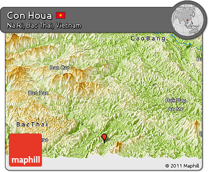 Physical Panoramic Map of Con Houa