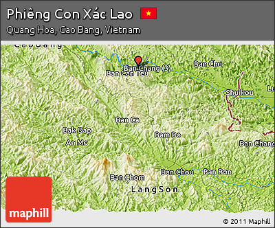 Physical Panoramic Map of Phiêng Con Xác Lao