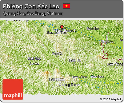 Physical Panoramic Map of Phiêng Con Xác Lao