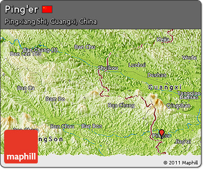 Physical Panoramic Map of Ping'er
