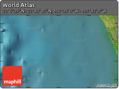 Satellite Map of the Area around 22° 23' 25" N, 106° 10' 30" W