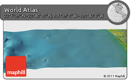 Satellite Panoramic Map of the Area around 22° 23' 25" N, 106° 10' 30" W