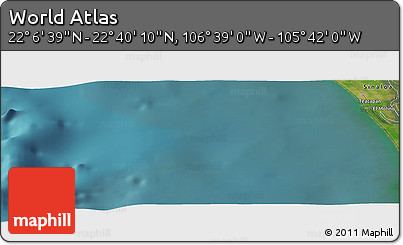 Satellite Panoramic Map of the Area around 22° 23' 25" N, 106° 10' 30" W