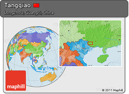 Political Location Map of Tangqiao
