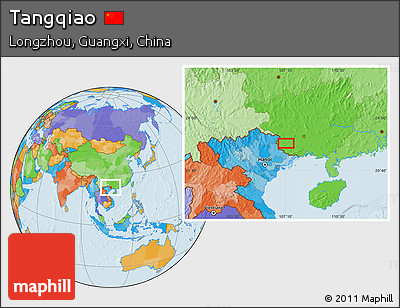 Political Location Map of Tangqiao
