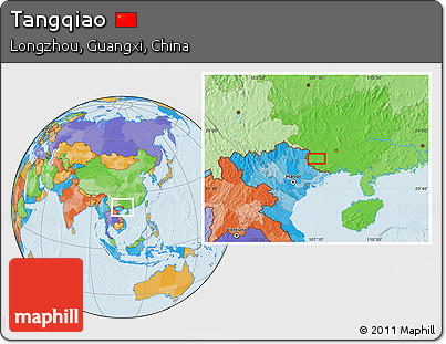 Political Location Map of Tangqiao