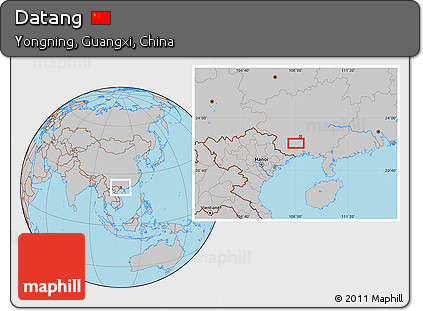 Gray Location Map of Datang