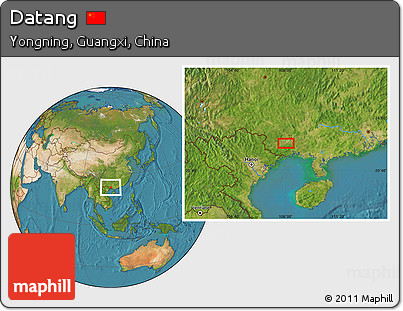 Satellite Location Map of Datang