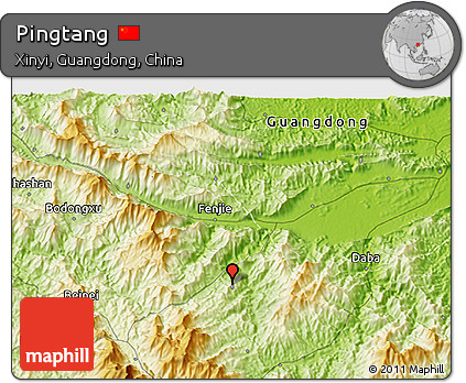 Physical 3D Map of Pingtang