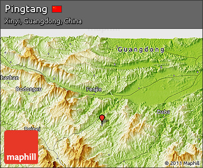 Physical 3D Map of Pingtang