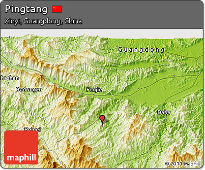 Physical 3D Map of Pingtang