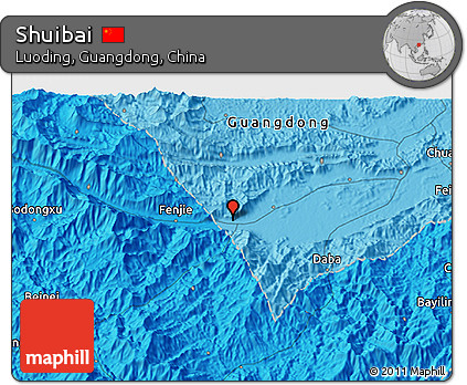 Political 3D Map of Shuibai