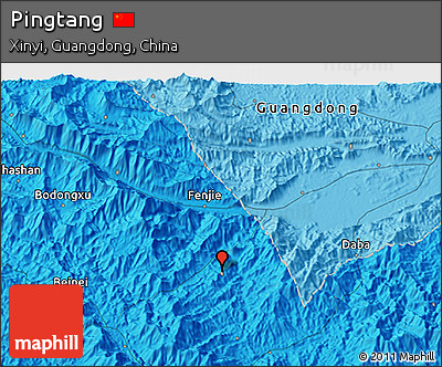 Political 3D Map of Pingtang