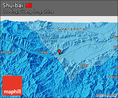 Political 3D Map of Shuibai