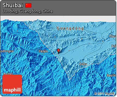 Political 3D Map of Shuibai