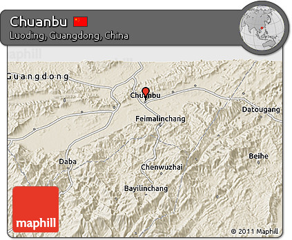 Shaded Relief 3D Map of Chuanbu