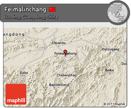 Shaded Relief 3D Map of Feimalinchang