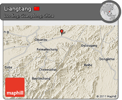 Shaded Relief 3D Map of Liangtang