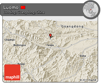 Shaded Relief 3D Map of Luomo