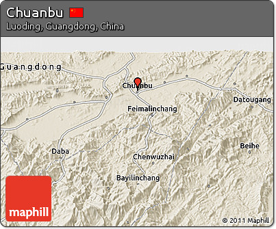 Shaded Relief 3D Map of Chuanbu