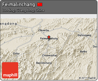 Shaded Relief 3D Map of Feimalinchang