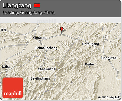 Shaded Relief 3D Map of Liangtang