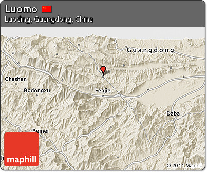 Shaded Relief 3D Map of Luomo