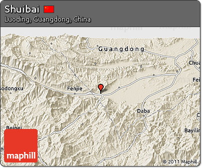 Shaded Relief 3D Map of Shuibai