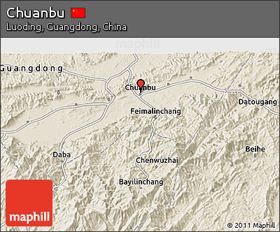 Shaded Relief 3D Map of Chuanbu