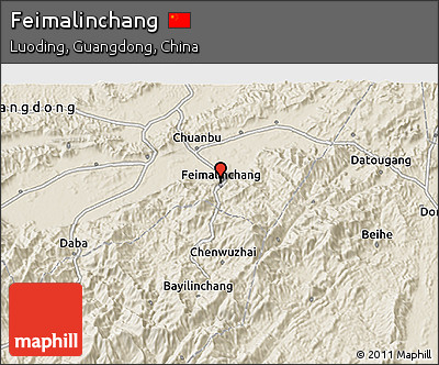 Shaded Relief 3D Map of Feimalinchang