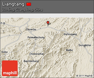 Shaded Relief 3D Map of Liangtang