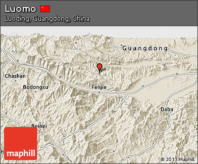 Shaded Relief 3D Map of Luomo