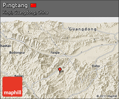 Shaded Relief 3D Map of Pingtang